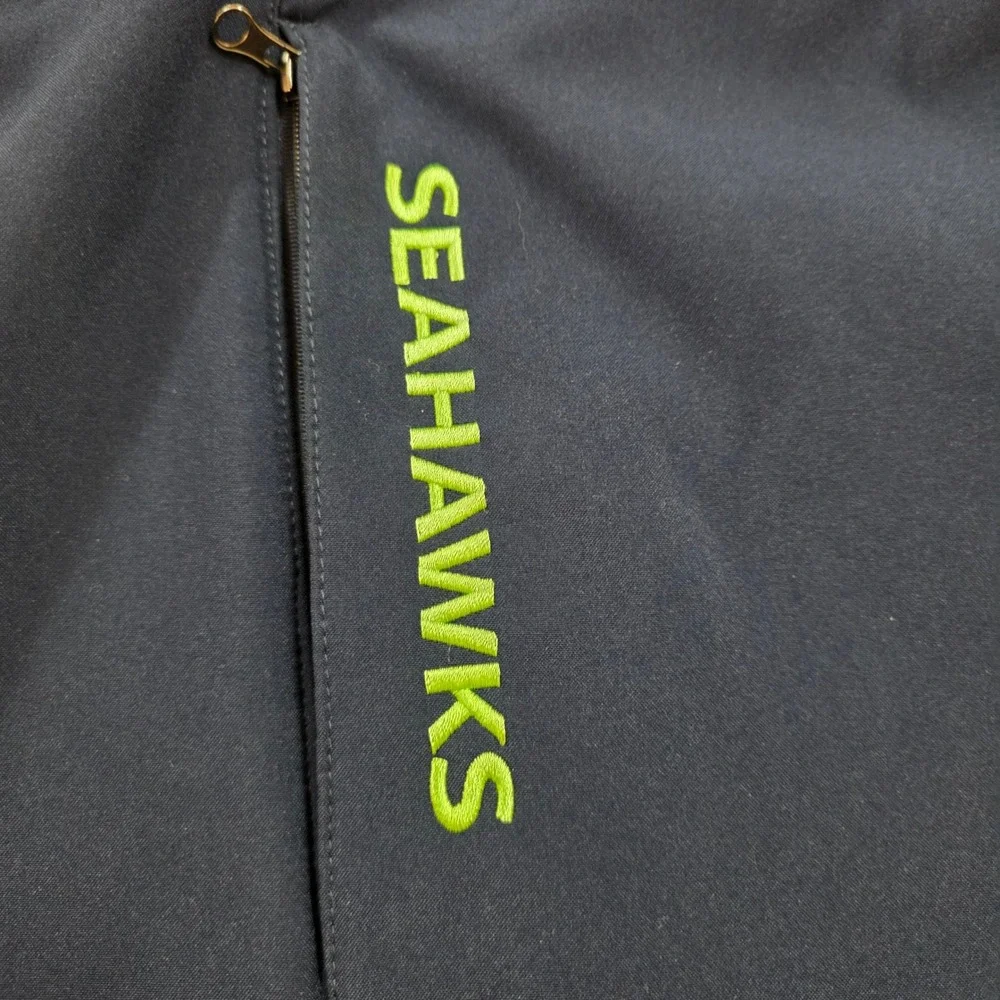 NFL Seattle Seahawks Mens XXL Navy Blue Softshell Full Zip Fleece Jacket Logo